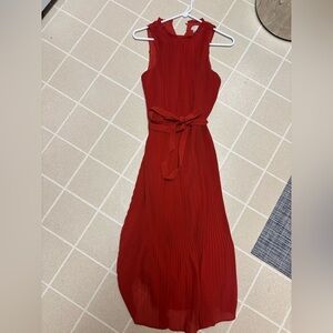 Burnt orange midi dress